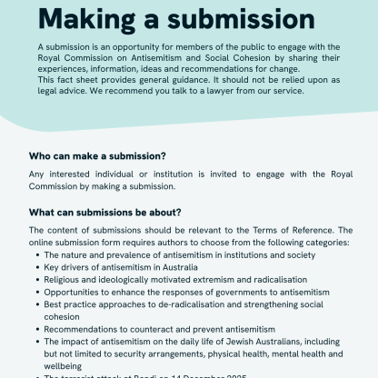 Thumbnail of Fact Sheet: Making a submission