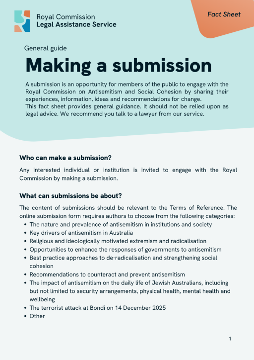 Thumbnail of Fact Sheet: Making a submission