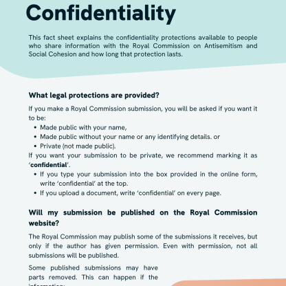 Thumbnail of Fact Sheet: Confidentiality