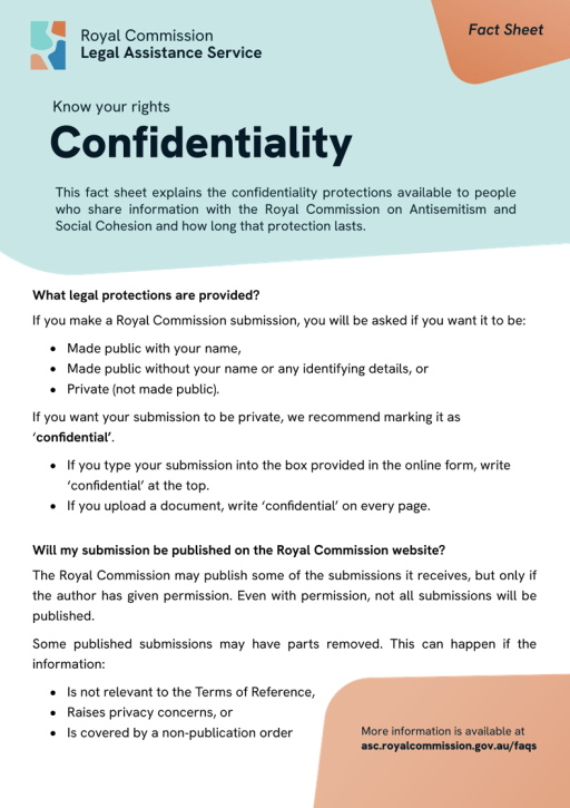 Thumbnail of RCLAS Fact Sheet Confidentiality (English version)