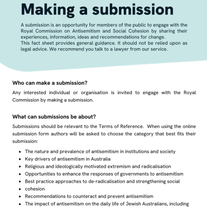 Thumbnail of RCLAS Fact Sheet Making a Submission (English version)