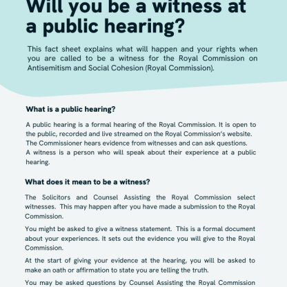 Thumbnail of RCLAS Fact Sheet Will you be a witness at a public hearing?